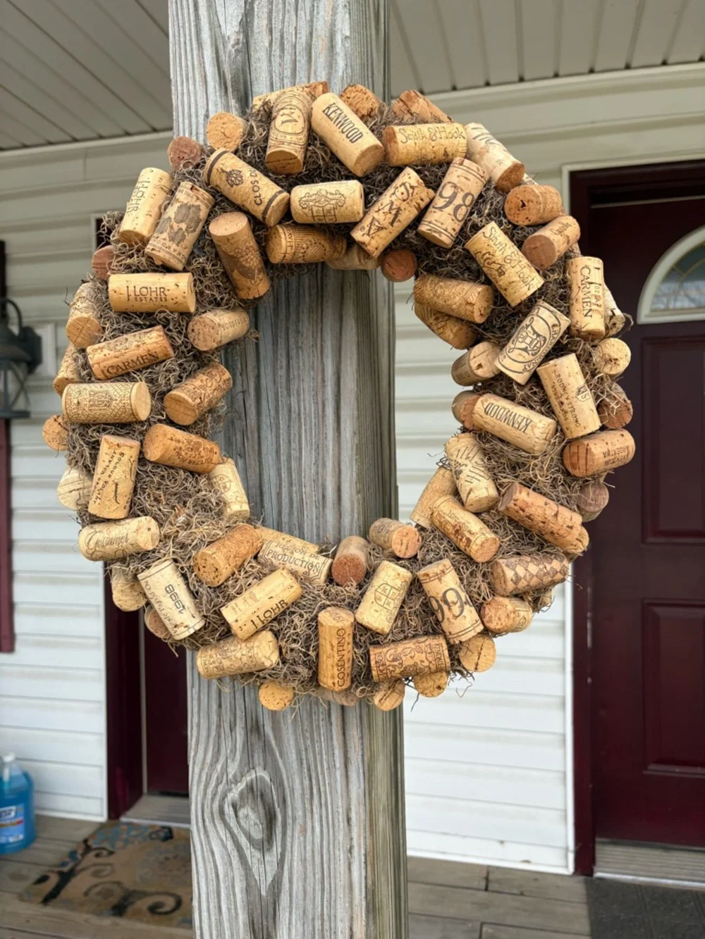 Handmade Rustic Cork Wreath - Natural Brown Decor